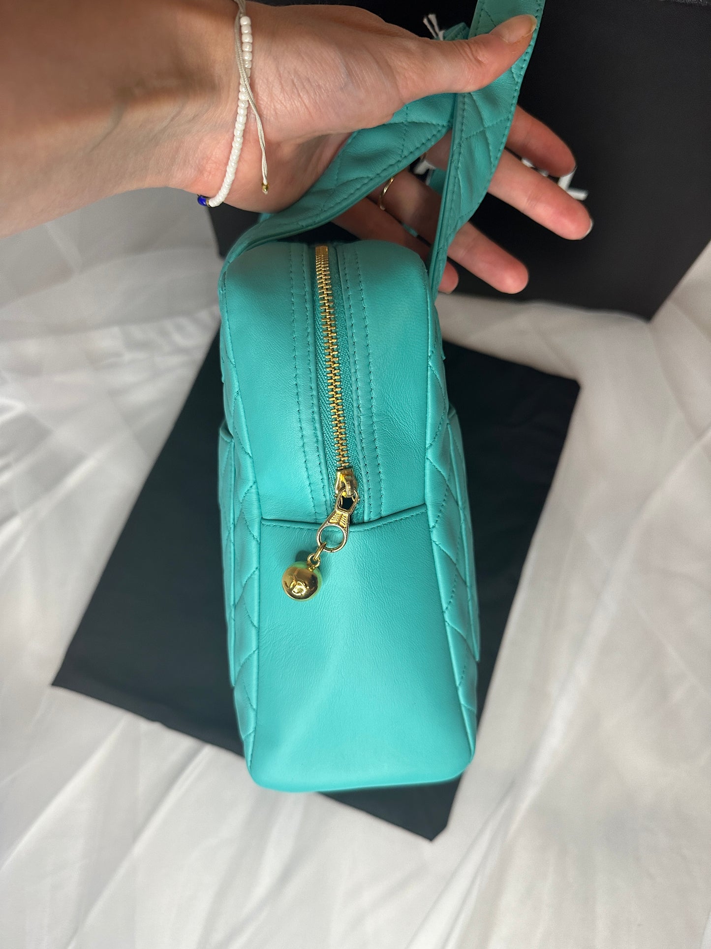 Chanel vintage turquoise handbag full set