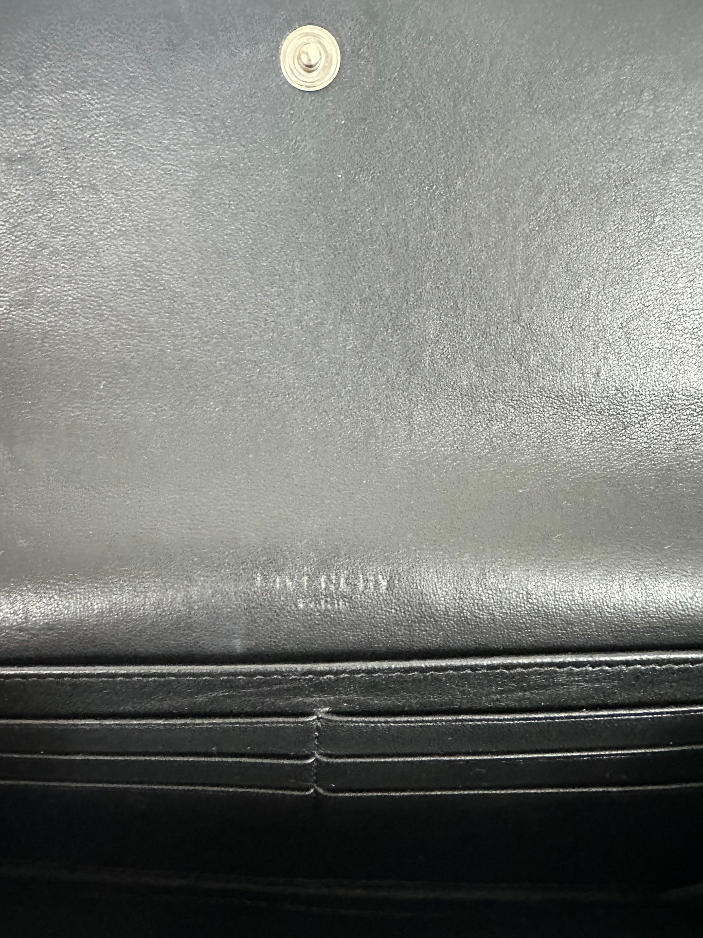 Givenchy Black Leather Long Wallet